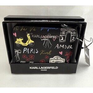 NWT Karl Lagerfeld Paris Maybelle zip-around wallet featuring Paris-themed